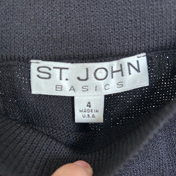 St John Collection Basics Wool Blend Fit & Flare Tulip Skirt Black Size 4 - Picture 3 of 4